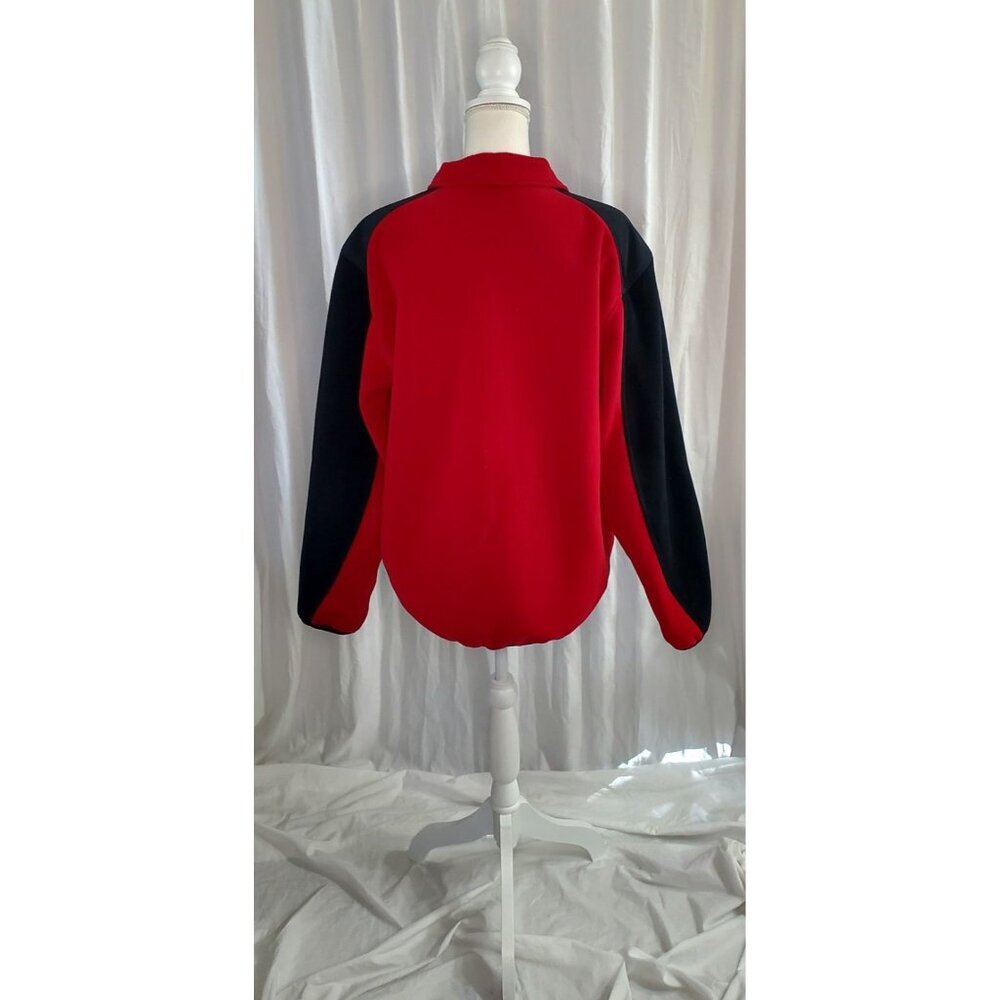 Vtg LL Bean Polartec Wind Pro Fleece Jacket USA Made Red & Black Full Zip Mens L - Picture 8 of 16